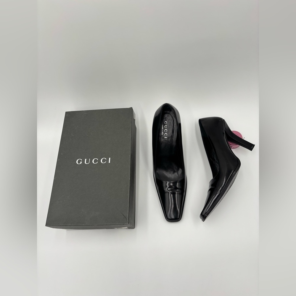 ❤️ Gucci Black Leather Pumps Size 9.5 A131LD0